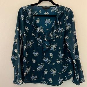 Sanctuary Floral Ruffle Neck Blouse
